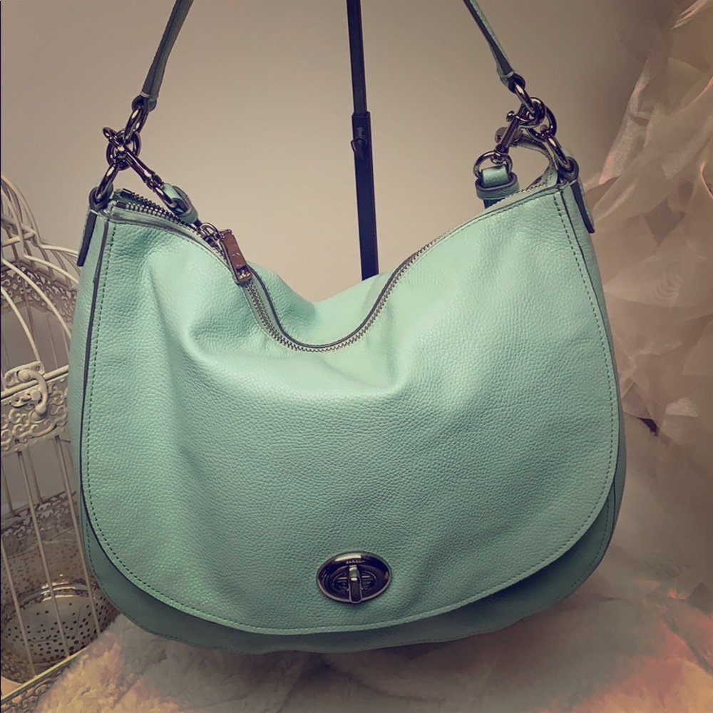 Coach mint colored hobo satchel